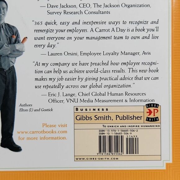 🔺️NWOT A Carrot A Day; A Daily Dose of Recognition For Your Employees Book - Picture 3 of 3